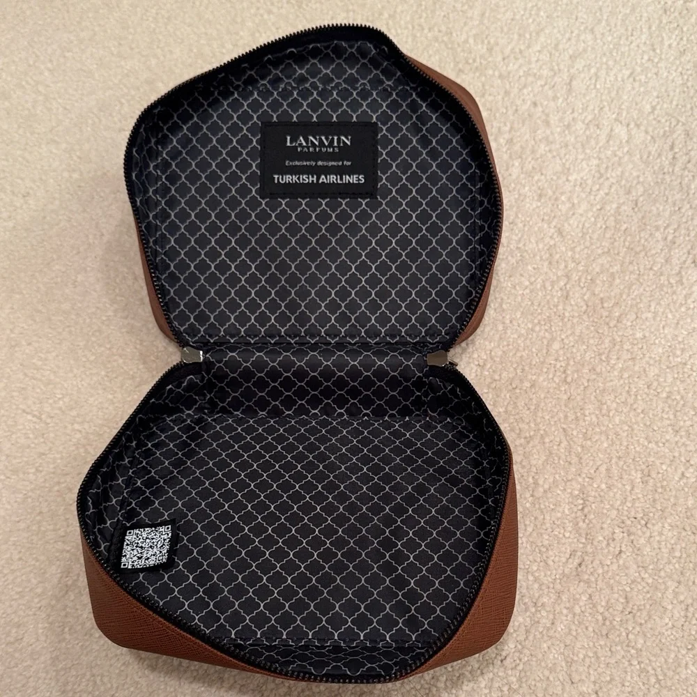 Lanvin Parfums Zippered Black and Brown Toiletry Bag